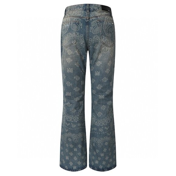 Amiri Patterned Denim Flared Jeans - Picture 2 of 9